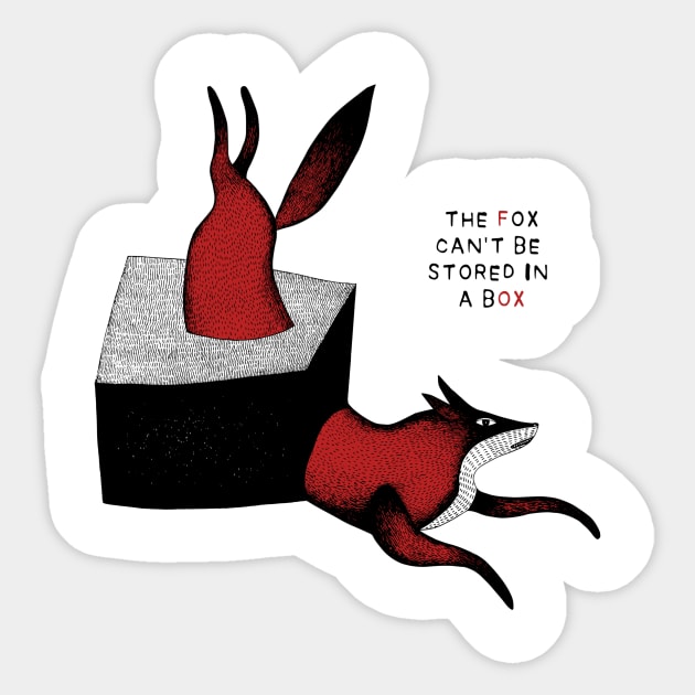 Fox in a Box Sticker by synthetic goat